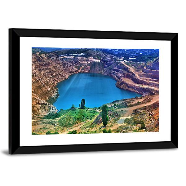 Lake Surrounded By Mountain Canvas Wall Art-3 Horizontal-Gallery Wrap-25" x 16"-Tiaracle
