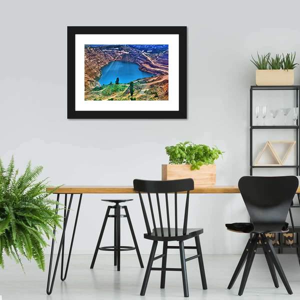 Lake Surrounded By Mountain Canvas Wall Art-3 Horizontal-Gallery Wrap-25" x 16"-Tiaracle