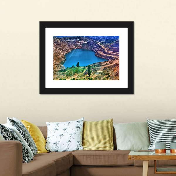 Lake Surrounded By Mountain Canvas Wall Art-3 Horizontal-Gallery Wrap-25" x 16"-Tiaracle