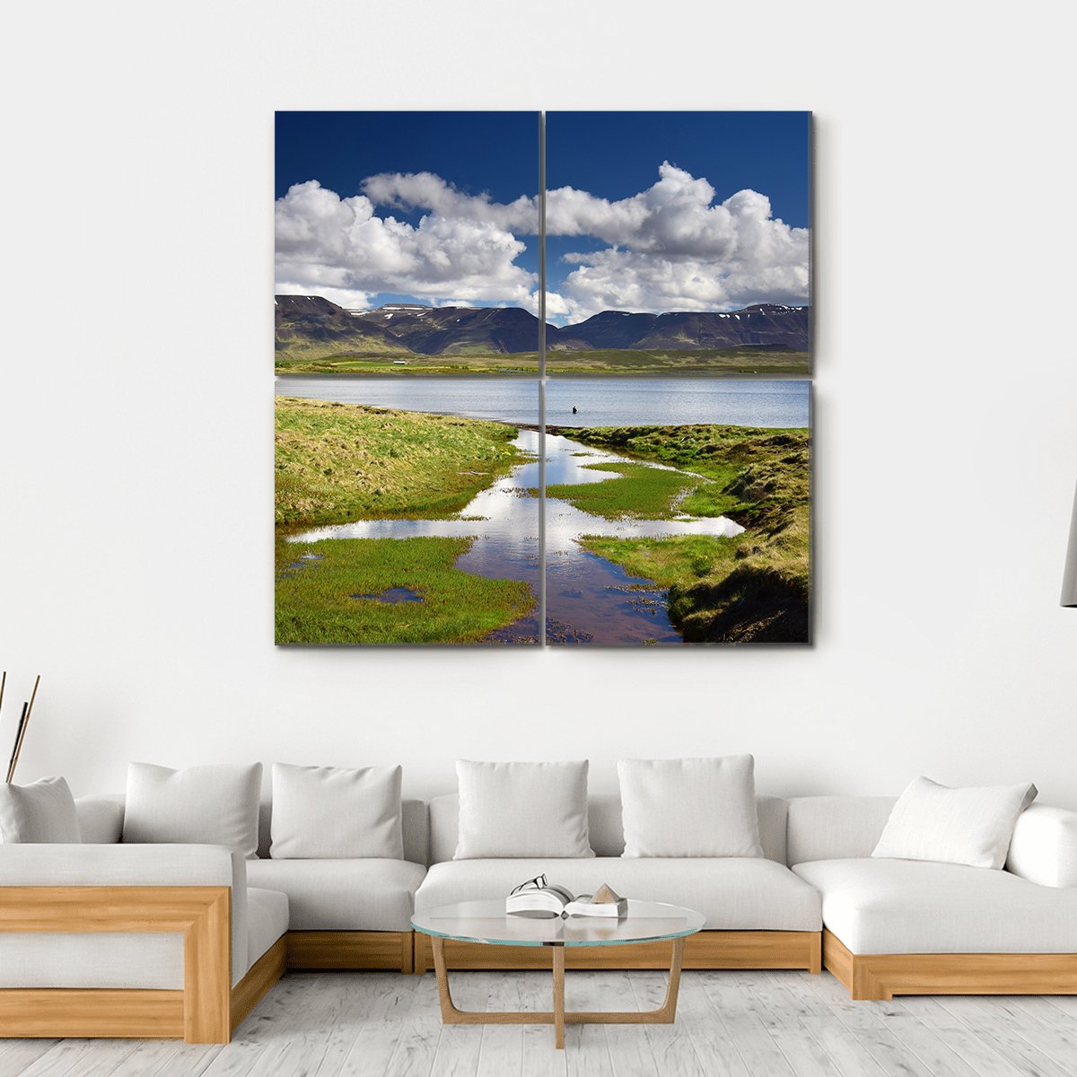 Lake Svinavatn Iceland Canvas Wall Art-4 Square-Gallery Wrap-17" x 17"-Tiaracle