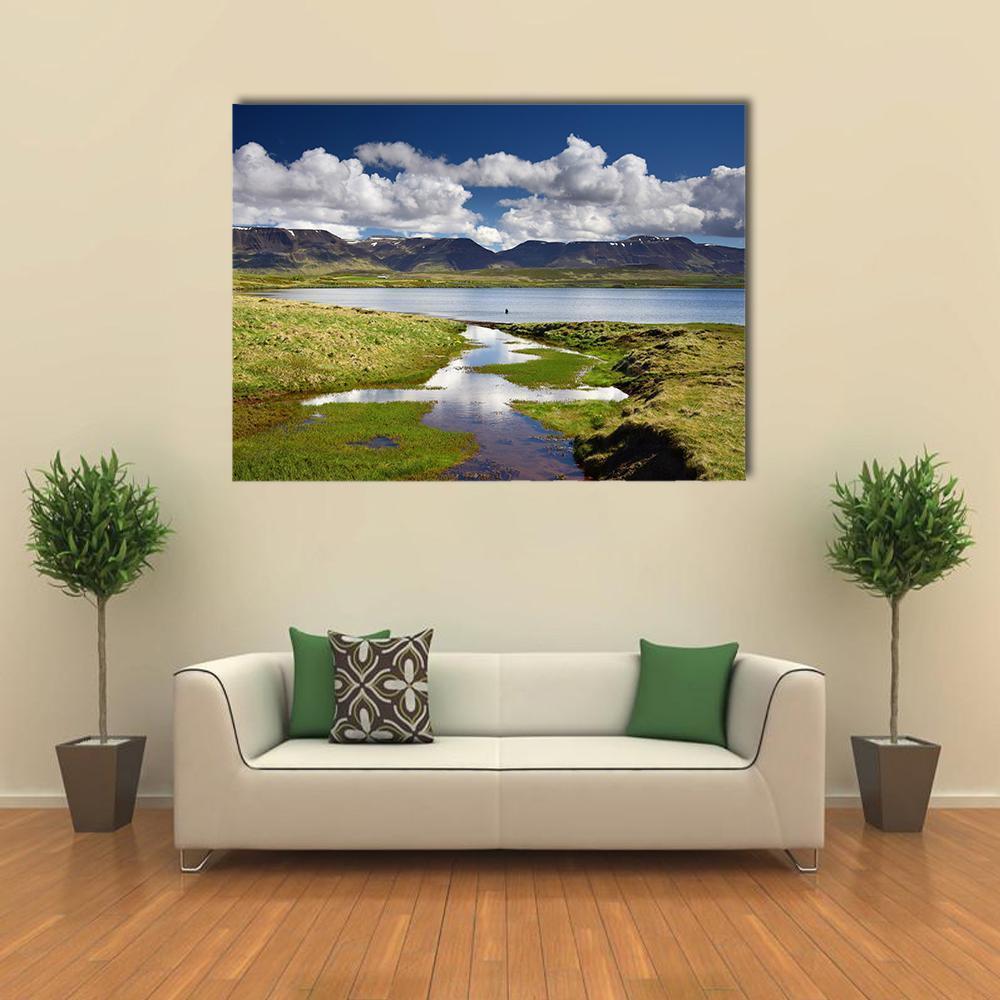 Lake Svinavatn Iceland Canvas Wall Art-5 Star-Gallery Wrap-62" x 32"-Tiaracle