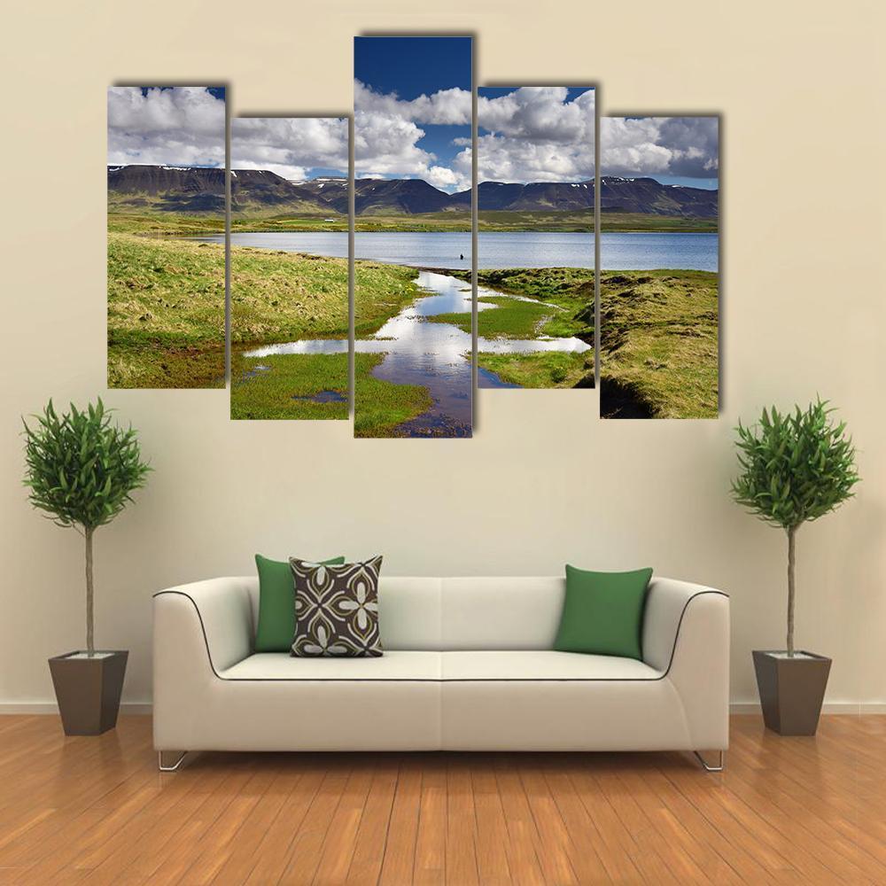 Lake Svinavatn Iceland Canvas Wall Art-5 Pop-Gallery Wrap-47" x 32"-Tiaracle
