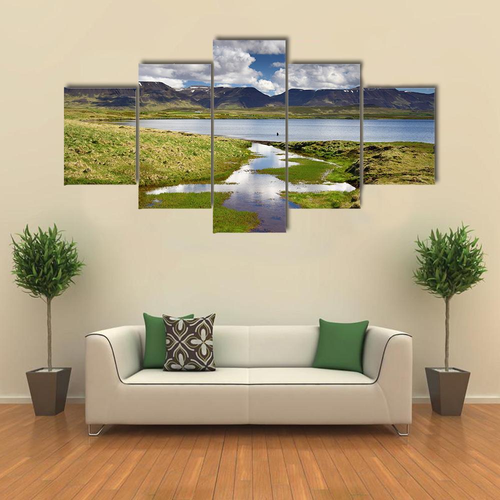 Lake Svinavatn Iceland Canvas Wall Art-5 Star-Gallery Wrap-62" x 32"-Tiaracle