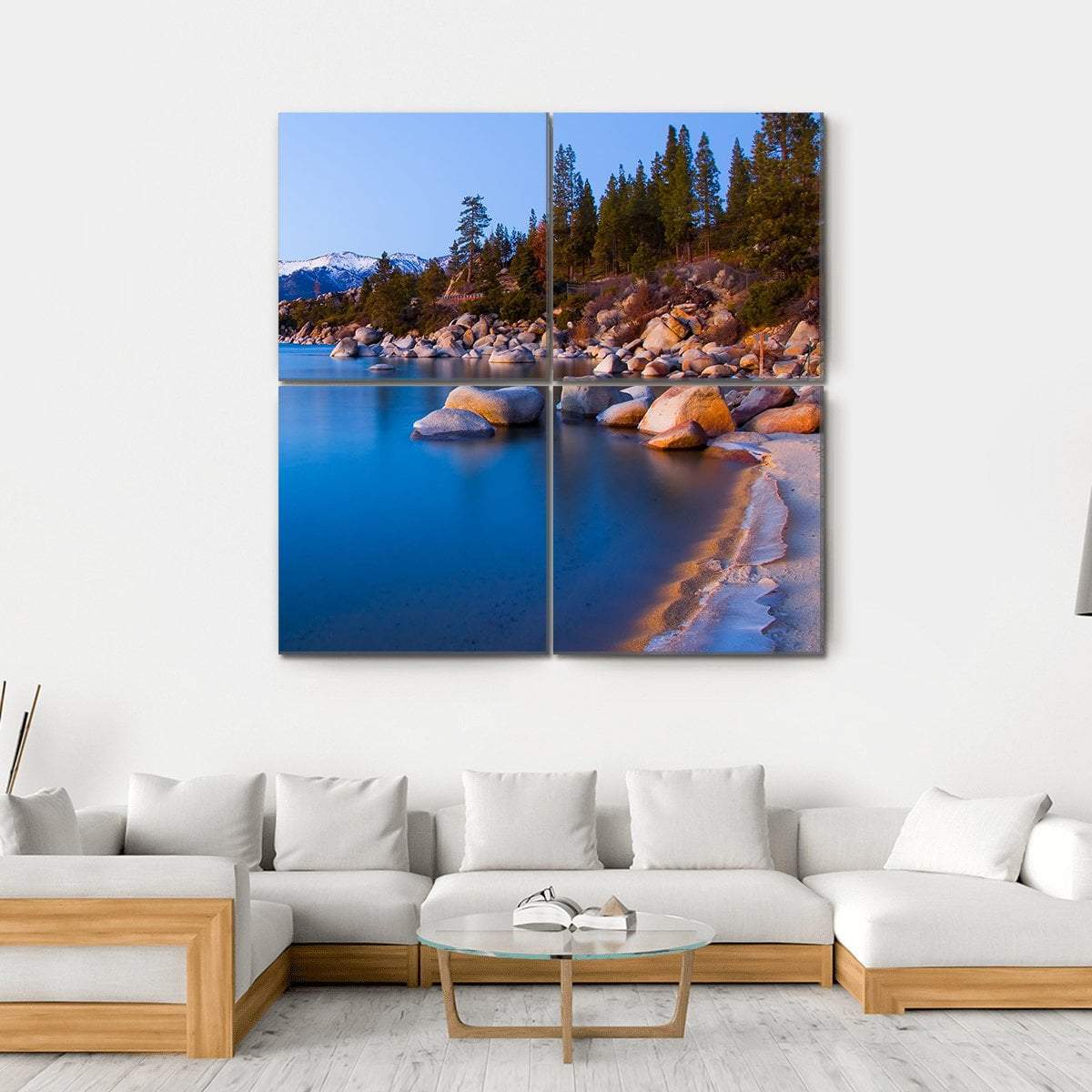 Tahoe Lake After Sunset Canvas Wall Art-4 Square-Gallery Wrap-17" x 17"-Tiaracle