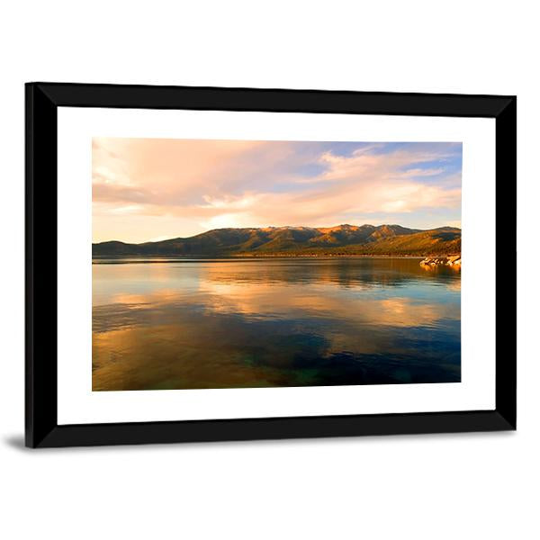 Lake Tahoe At Evening Canvas Wall Art-3 Horizontal-Gallery Wrap-25" x 16"-Tiaracle