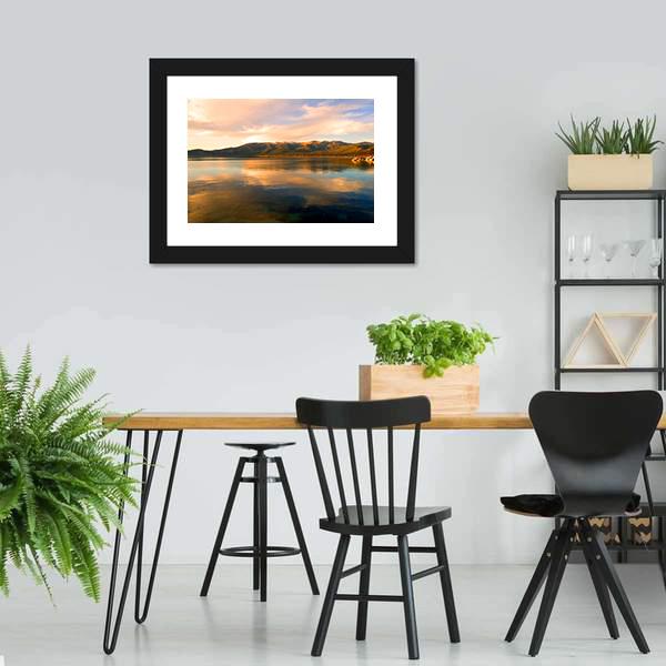 Lake Tahoe At Evening Canvas Wall Art-3 Horizontal-Gallery Wrap-25" x 16"-Tiaracle