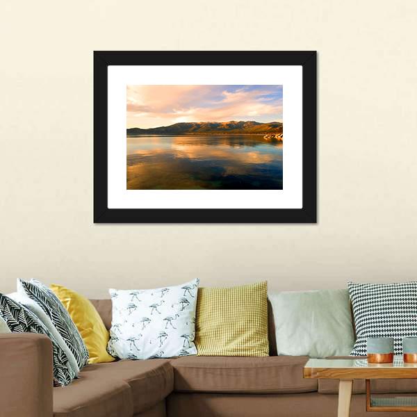 Lake Tahoe At Evening Canvas Wall Art-3 Horizontal-Gallery Wrap-25" x 16"-Tiaracle