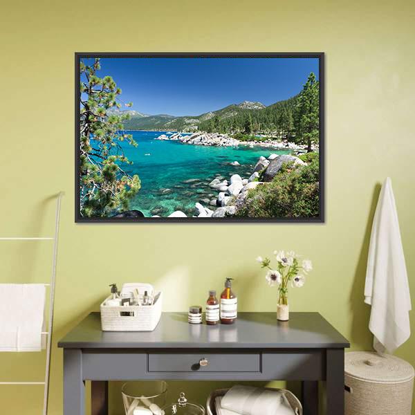 Lake Tahoe Canvas Wall Art-5 Horizontal-Gallery Wrap-22" x 12"-Tiaracle