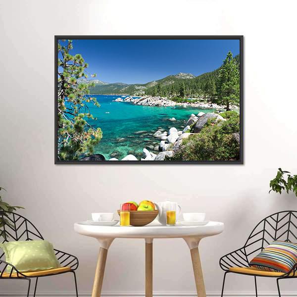 Lake Tahoe Canvas Wall Art-5 Horizontal-Gallery Wrap-22" x 12"-Tiaracle