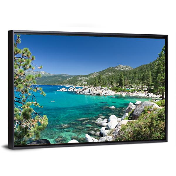 Lake Tahoe Canvas Wall Art-5 Horizontal-Gallery Wrap-22" x 12"-Tiaracle