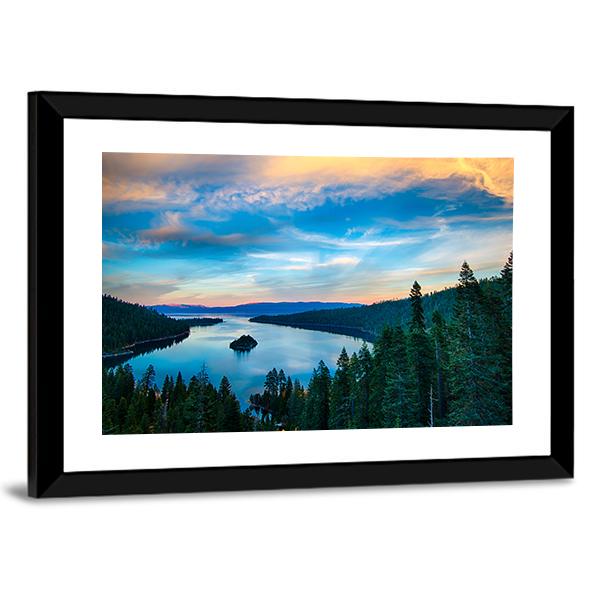 Lake Tahoe In California Canvas Wall Art-3 Horizontal-Gallery Wrap-25" x 16"-Tiaracle