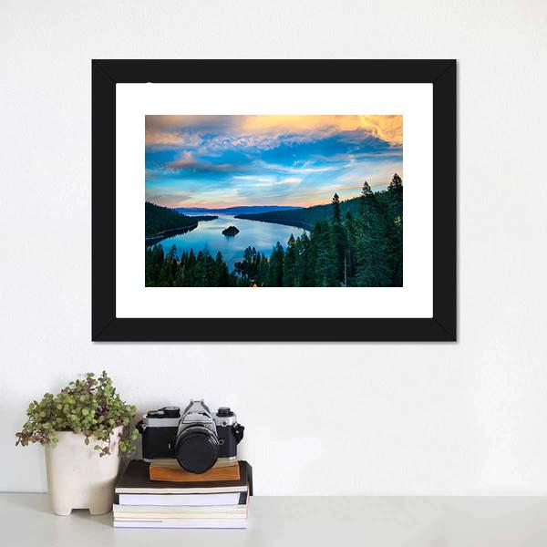 Lake Tahoe In California Panoramic Canvas Wall Art-1 Piece-36" x 12"-Tiaracle