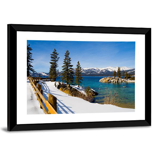 Lake Tahoe In Winter Canvas Wall Art-3 Horizontal-Gallery Wrap-25" x 16"-Tiaracle