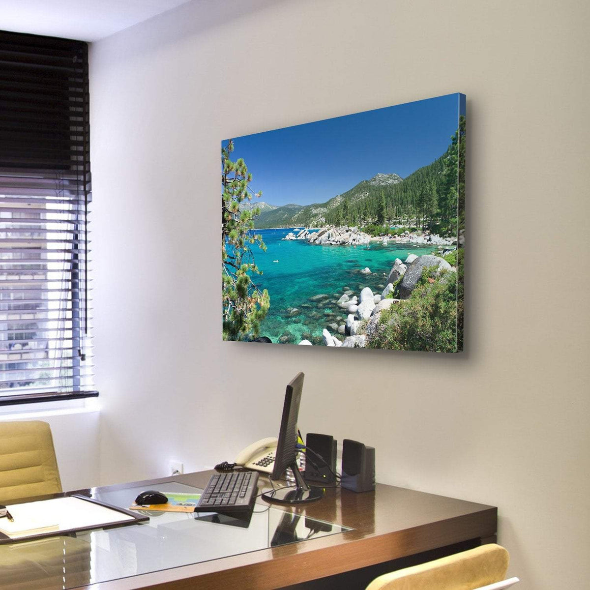 Lake Tahoe Canvas Wall Art-3 Horizontal-Gallery Wrap-25&quot; x 16&quot;-Tiaracle