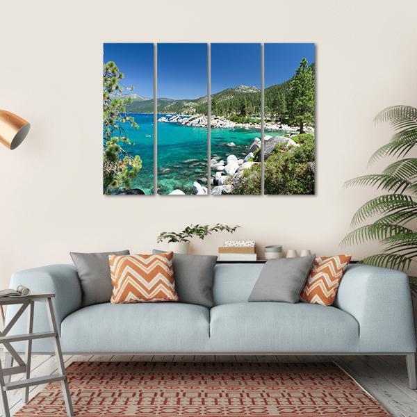 Lake Tahoe Canvas Wall Art-4 Horizontal-Gallery Wrap-34" x 24"-Tiaracle