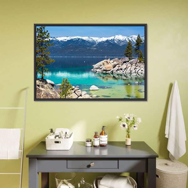 Lake Tahoe US Canvas Wall Art-1 Piece-Floating Frame-24" x 16"-Tiaracle