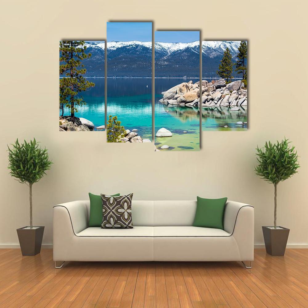 Lake Tahoe US Canvas Wall Art-4 Pop-Gallery Wrap-50" x 32"-Tiaracle