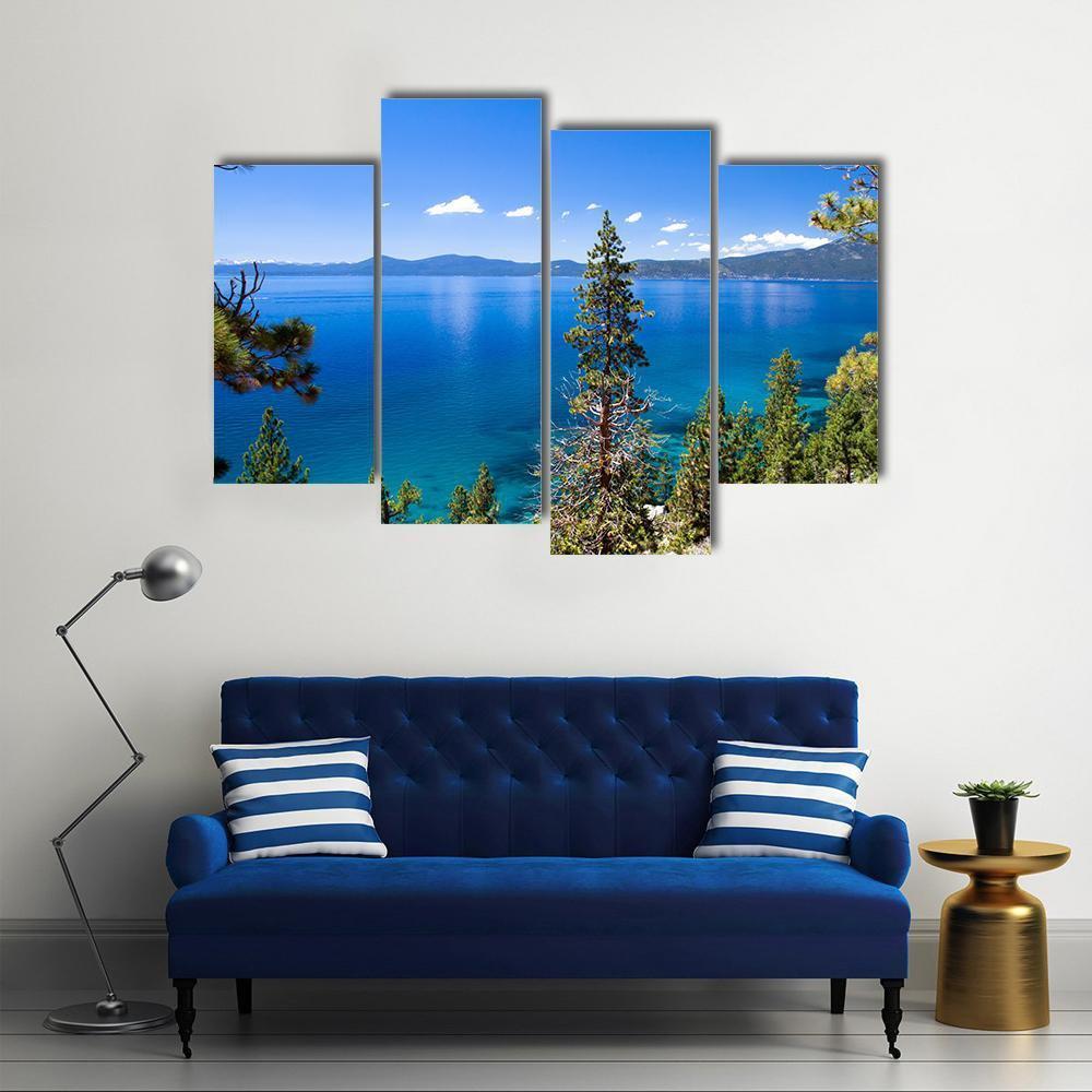 Lake Tahoe In USA Canvas Wall Art-4 Pop-Gallery Wrap-50" x 32"-Tiaracle