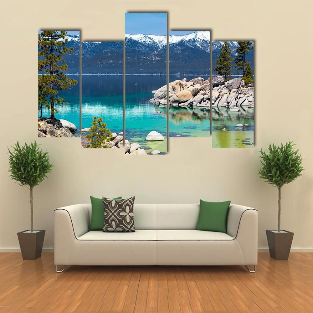 Lake Tahoe US Canvas Wall Art-5 Pop-Gallery Wrap-47" x 32"-Tiaracle