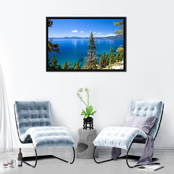 Lake Tahoe In USA Canvas Wall Art-3 Horizontal-Gallery Wrap-25" x 16"-Tiaracle