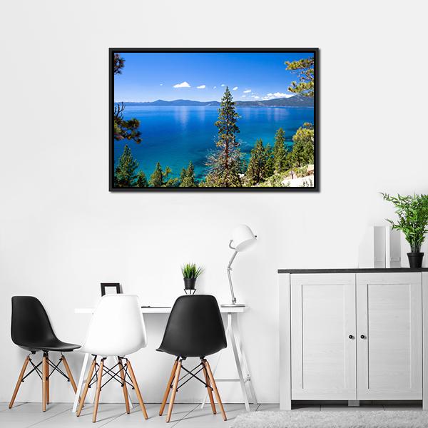 Lake Tahoe In USA Canvas Wall Art-3 Horizontal-Gallery Wrap-25" x 16"-Tiaracle