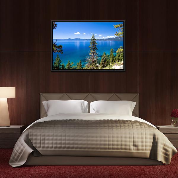 Lake Tahoe In USA Canvas Wall Art-3 Horizontal-Gallery Wrap-25" x 16"-Tiaracle