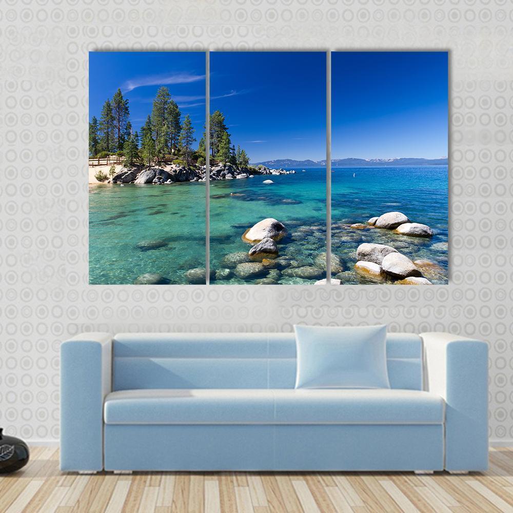 Lake Tahoe USA Canvas Wall Art-3 Horizontal-Gallery Wrap-37" x 24"-Tiaracle