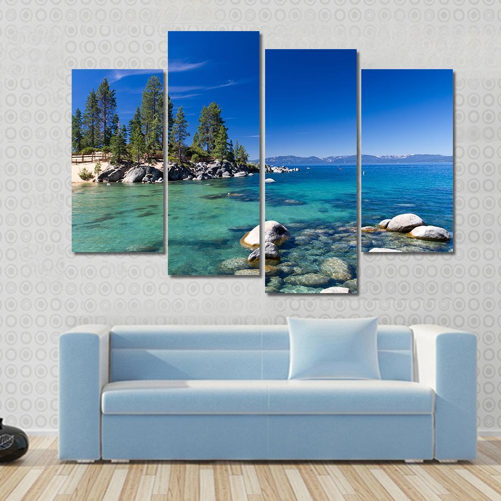 Lake Tahoe USA Canvas Wall Art-4 Pop-Gallery Wrap-50" x 32"-Tiaracle
