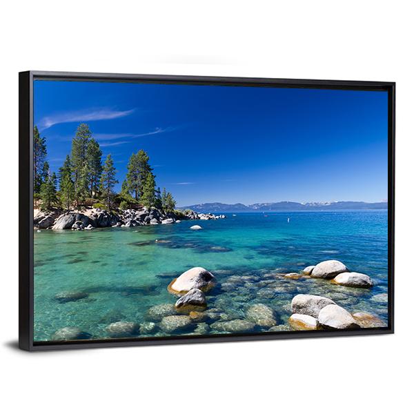 Lake Tahoe USA Canvas Wall Art-3 Horizontal-Gallery Wrap-25" x 16"-Tiaracle
