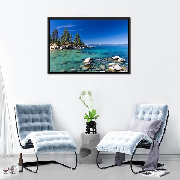 Lake Tahoe USA Canvas Wall Art-3 Horizontal-Gallery Wrap-25" x 16"-Tiaracle