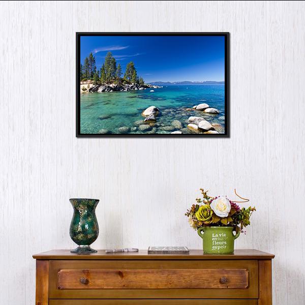 Lake Tahoe USA Canvas Wall Art-1 Piece-Floating Frame-24" x 16"-Tiaracle