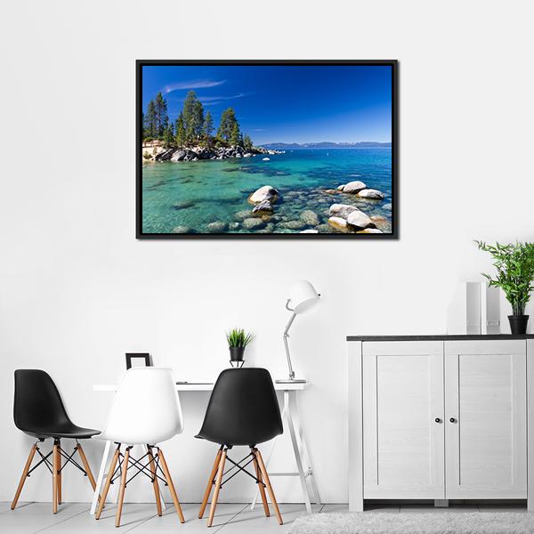Lake Tahoe USA Canvas Wall Art-3 Horizontal-Gallery Wrap-25" x 16"-Tiaracle