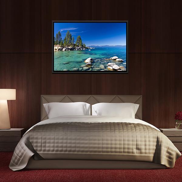 Lake Tahoe USA Canvas Wall Art-3 Horizontal-Gallery Wrap-25" x 16"-Tiaracle