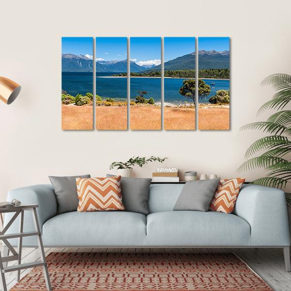 Lake Te Anau New Zealand Canvas Wall Art-5 Horizontal-Gallery Wrap-22" x 12"-Tiaracle