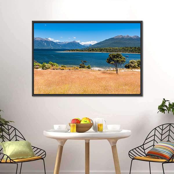 Lake Te Anau New Zealand Canvas Wall Art-5 Horizontal-Gallery Wrap-22" x 12"-Tiaracle