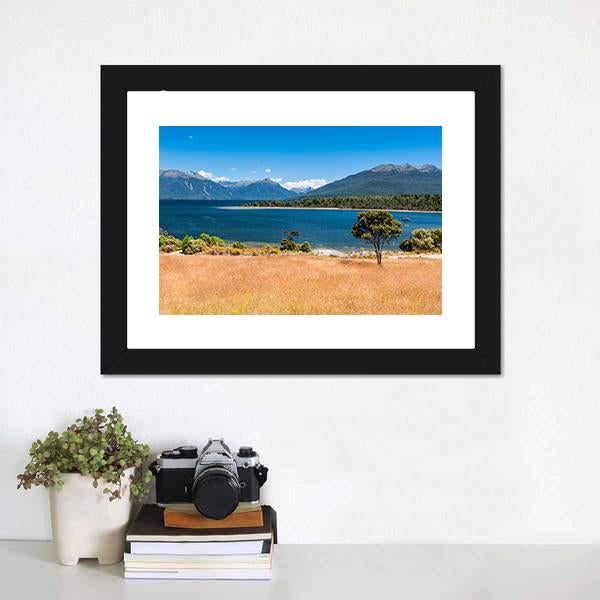 Lake Te Anau New Zealand Canvas Wall Art-1 Piece-Framed Print-20" x 16"-Tiaracle