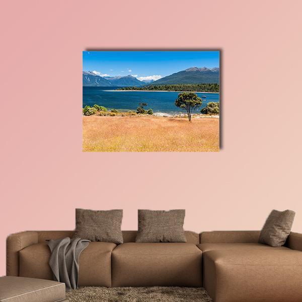 Lake Te Anau New Zealand Canvas Wall Art-1 Piece-Gallery Wrap-48" x 32"-Tiaracle