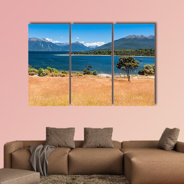 Lake Te Anau New Zealand Canvas Wall Art-4 Pop-Gallery Wrap-50" x 32"-Tiaracle