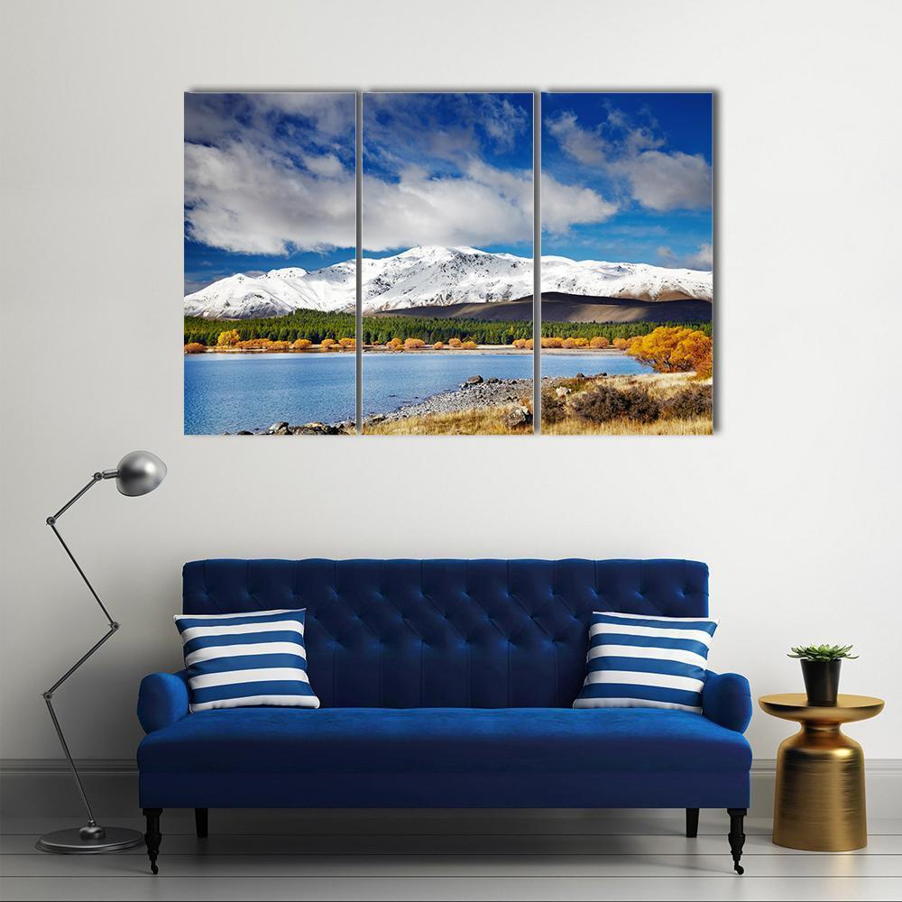 Lake Tekapo &amp; Mountain Canvas Wall Art-3 Horizontal-Gallery Wrap-37" x 24"-Tiaracle