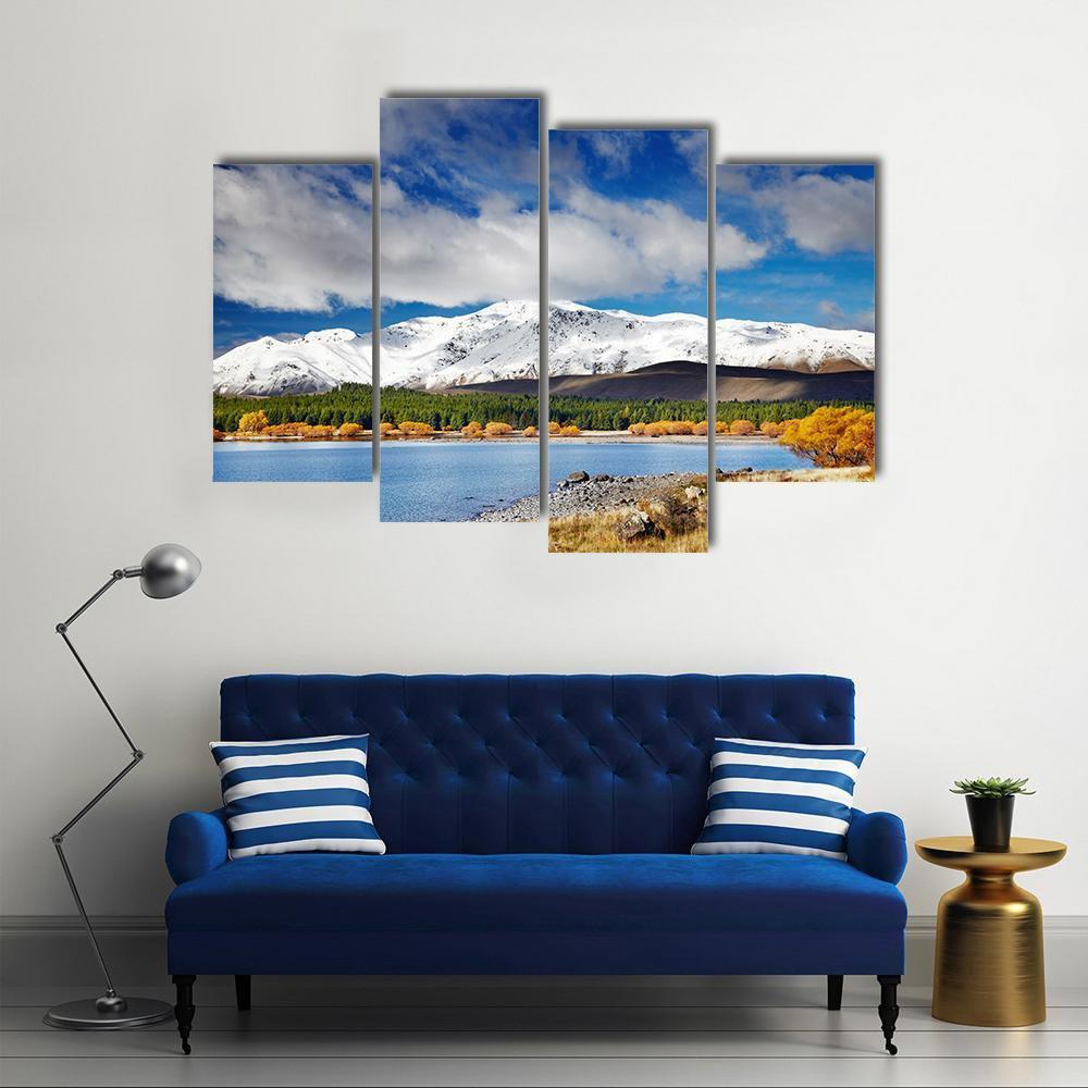 Lake Tekapo &amp; Mountain Canvas Wall Art-4 Pop-Gallery Wrap-50" x 32"-Tiaracle