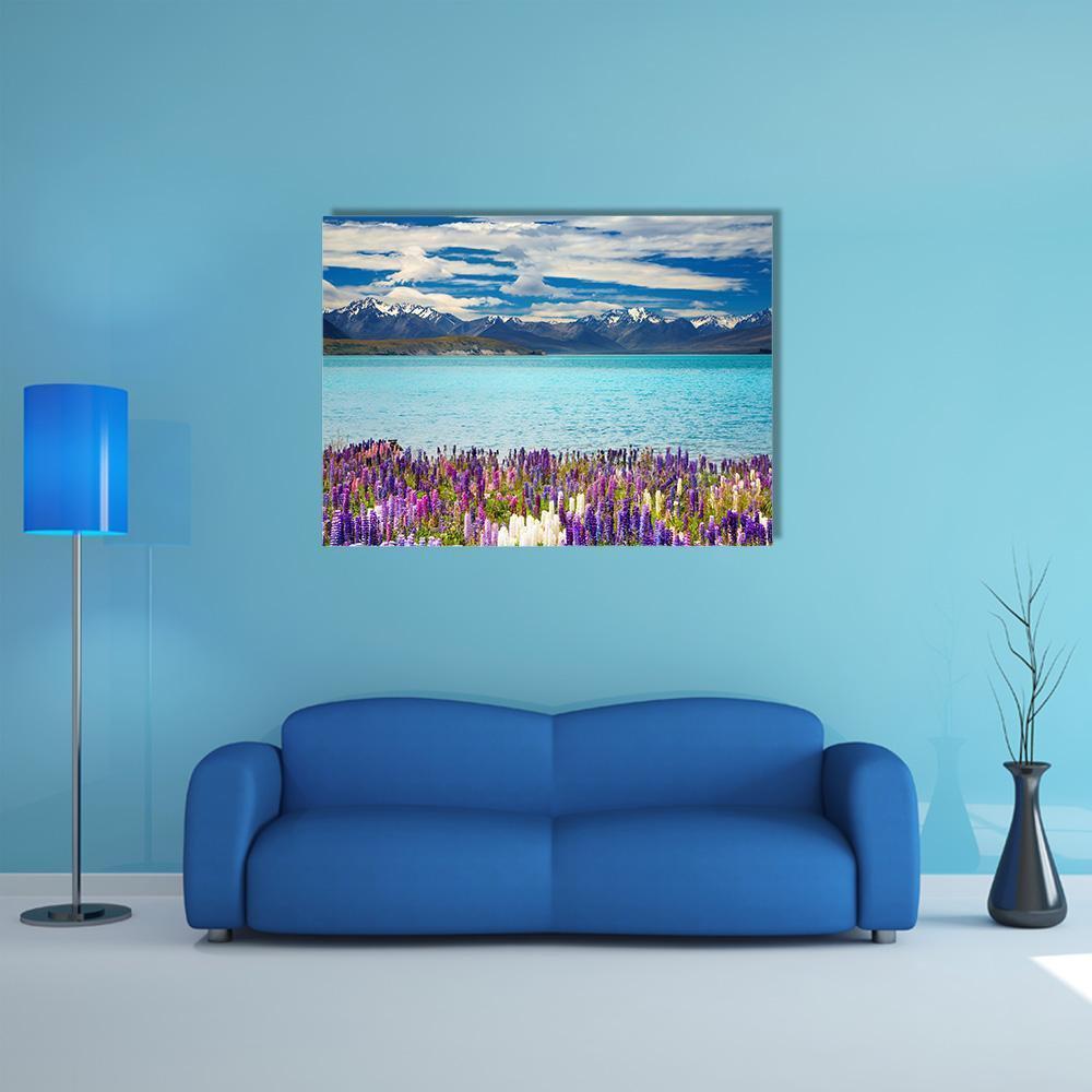 Lake Tekapo In New Zealand Canvas Wall Art-1 Piece-Gallery Wrap-48" x 32"-Tiaracle