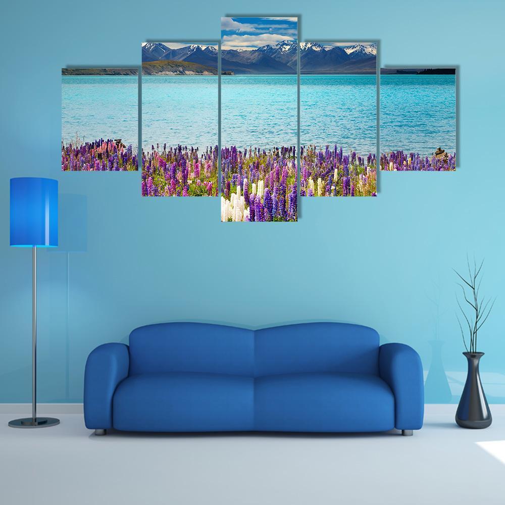 Lake Tekapo In New Zealand Canvas Wall Art-1 Piece-Gallery Wrap-48" x 32"-Tiaracle
