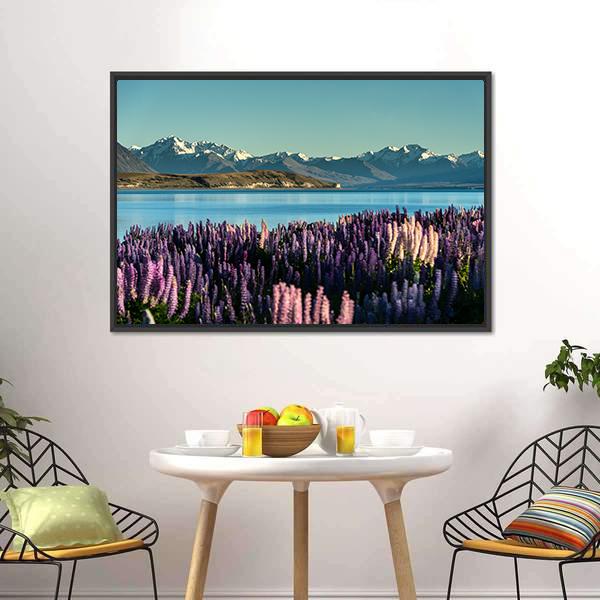 Lake Tekapo In South Island Canvas Wall Art-5 Horizontal-Gallery Wrap-22" x 12"-Tiaracle