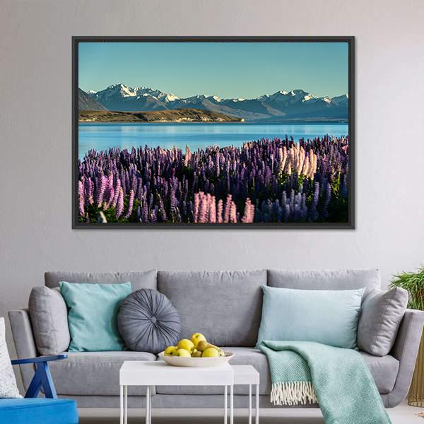 Lake Tekapo In South Island Canvas Wall Art-5 Horizontal-Gallery Wrap-22" x 12"-Tiaracle