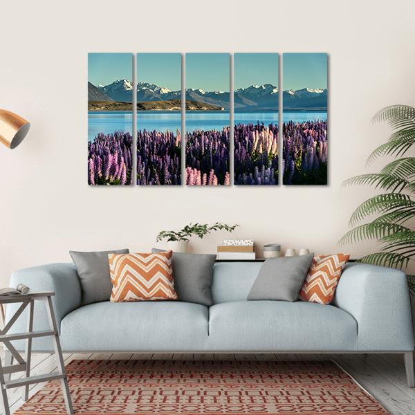 Lake Tekapo In South Island Canvas Wall Art-5 Horizontal-Gallery Wrap-22" x 12"-Tiaracle