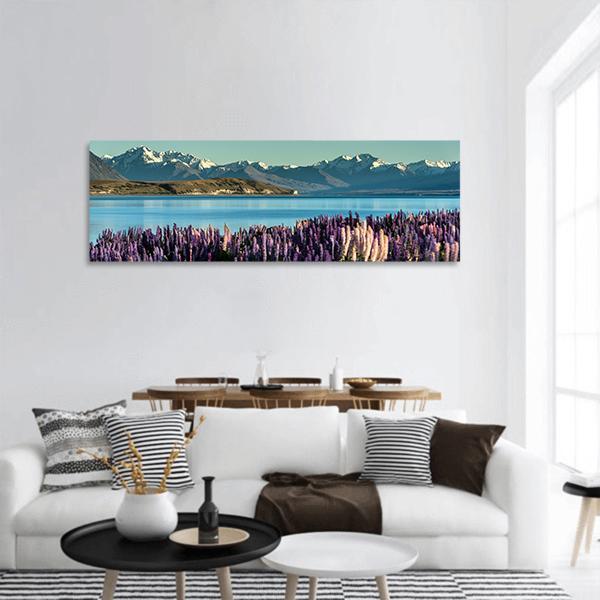 Lake Tekapo In South Island Panoramic Canvas Wall Art-3 Piece-25" x 08"-Tiaracle