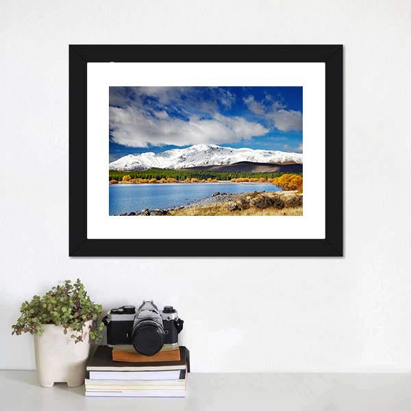 Lake Tekapo &amp; Mountain Canvas Wall Art-1 Piece-Framed Print-20" x 16"-Tiaracle