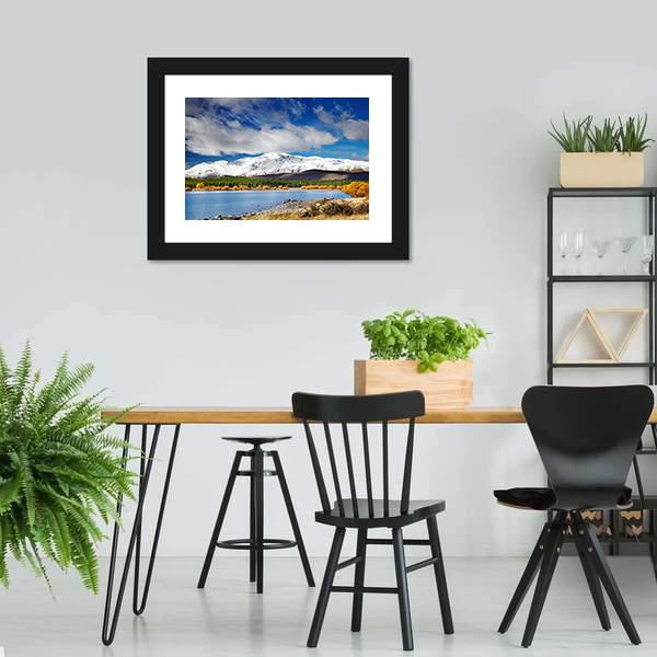 Lake Tekapo &amp; Mountain Canvas Wall Art-3 Horizontal-Gallery Wrap-25" x 16"-Tiaracle