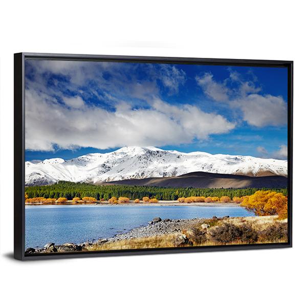 Lake Tekapo &amp; Mountain Canvas Wall Art-5 Horizontal-Gallery Wrap-22" x 12"-Tiaracle