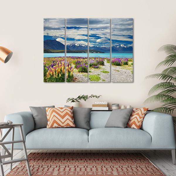 Lake Tekapo New Zealand Canvas Wall Art-4 Horizontal-Gallery Wrap-34" x 24"-Tiaracle